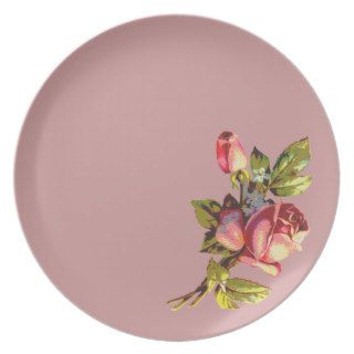 Victorian Roses Dark Pink Dinner Plates