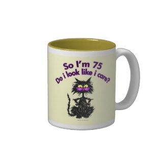 75th Birthday Cat Gifts Coffee Mug