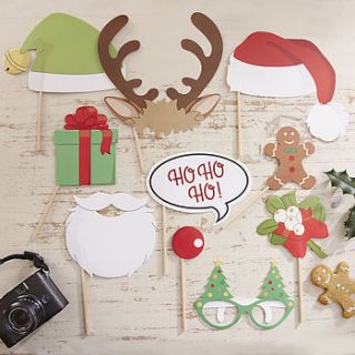 christmas photo booth party prop kit by ginger ray