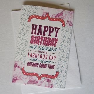 'my lovely' birthday card by love faith and hope