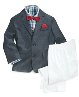 Nautica Little Boys Textured Suit, Shirt & Bow Tie   Kids