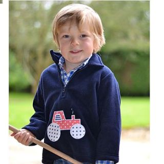 tractor fleece jumper for boys by jolly fine