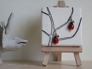 ladybird mini family tree canvas on easel by thread squirrel