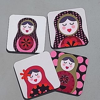 russian doll coasters  by that lovely shop