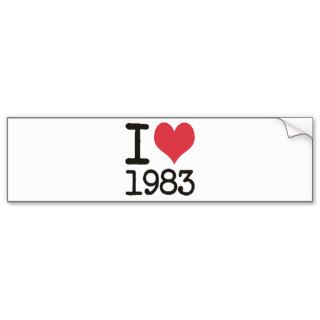 I Love 1983 Products & Designs Bumper Sticker