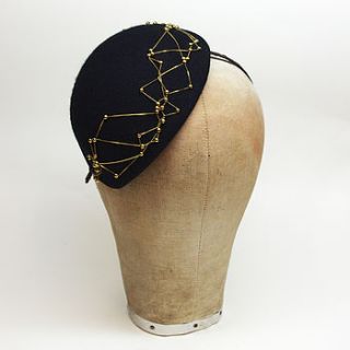 nancy navy and gold pill box by lizzie lock millinery