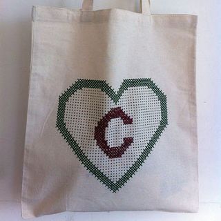 personalised heart tote bag by cerys turner
