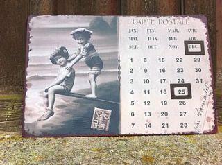 carte postal vintage style calendar by mr mcgregors
