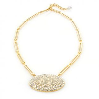 AKKAD "Splendorista" Pavé Crystal Oval Drop 17 1/2" Necklac