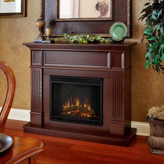 Camden Real Flame Mahogany Electric Fireplace Real Flame Indoor Fireplaces