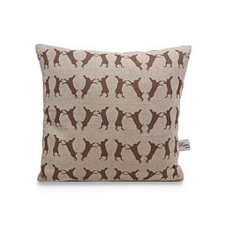 boxing hare linen cushion by rawxclusive