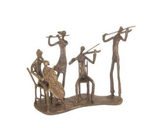 Four Musicians On Base Cast Bronze Sculpture Statue Figurine Figure  