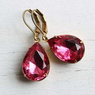 fuscia pink earrings by silk purse, sow's ear