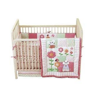 4 Piece Pink Crib Bedding Set  Baby