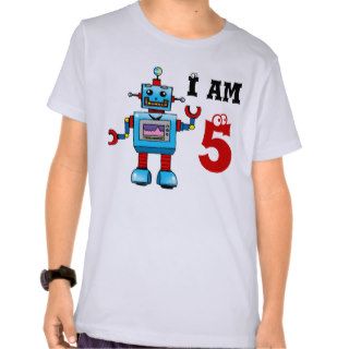 5th birthday boy gift   robot t shirt