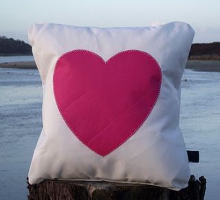 heart sailcloth cushion by paul newell sails