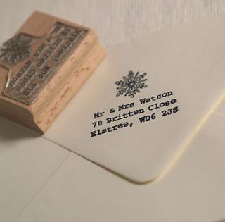 christmas snowflake address stamp by pretty rubber stamps