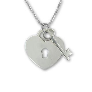 personalised heart lock with key pendant by anna lou of london
