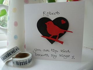 personalised bird valentine's card by kitty's