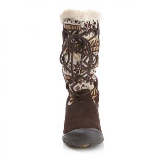 Sporto® Suede Mid Calf Boot with Knit Inserts
