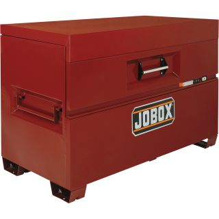 Jobox 60in. Piano Lid Box with Shelf — Site-Vault Security System, 34.5 Cu. Ft., 61in.W x 32in.D x 39in.H, Model# 1-688990  Jobsite Boxes