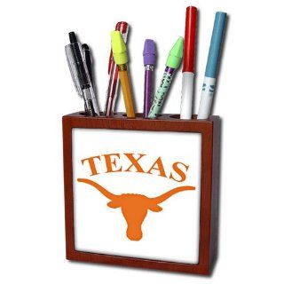 3drose Texas Longhorn Pen Holder Image Tile, 5 Inch   Pencil Holders