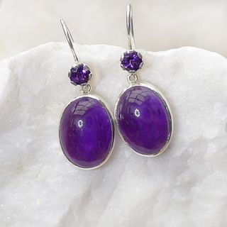 amethyst earrings in sterling silver by lilia nash jewellery