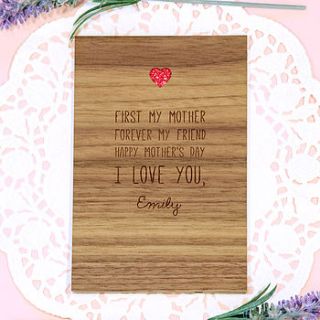 personalised mother's day quote card by made lovingly made