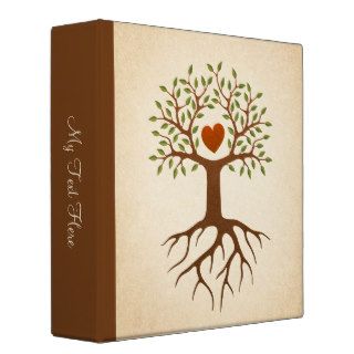 Tree with roots and branches surrounding a heart binders