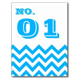 Chevron Wedding Table Number Cards Postcards