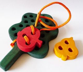 fruit tree – motessori lacing toy by wooden toy gallery