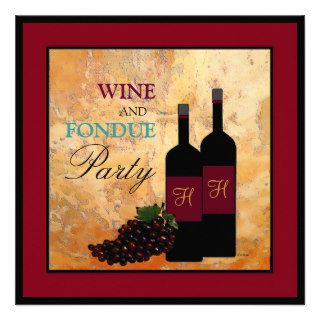Wine and Fondue Party Invite