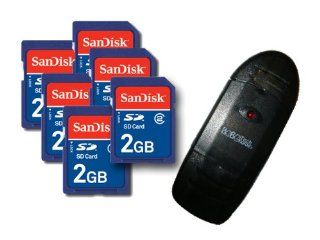 BoBoTECHNIC Bundle SanDisk 2GB Class 2 SD Flash Memory Card (SDSDB  2048, Bulk, 6 Pack) & BoBoTECHNIC SDHC USB 2.0 Card Reader/Writer Electronics