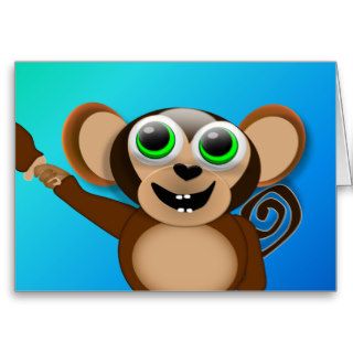 Toddler Monkey Chimp Thinking of You Greeting Card
