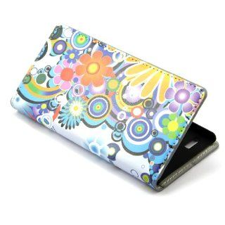 Wallet Flower 2 Leather Stand Case Cover for Huawei Ascend P6 + 1 Gift Cell Phones & Accessories