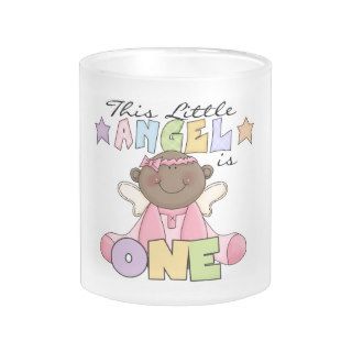 African American Girl Angel 1st Birthday Coffee Mug