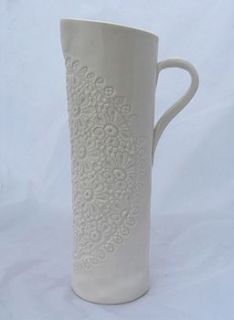 lace embellished porcelain jugs by stephanie earl