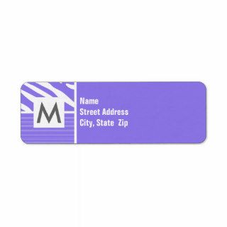Purple Zebra Stripes; Stripe Custom Return Address Labels
