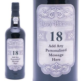 ruby port 18th personalised birthday label by giftsonline4u