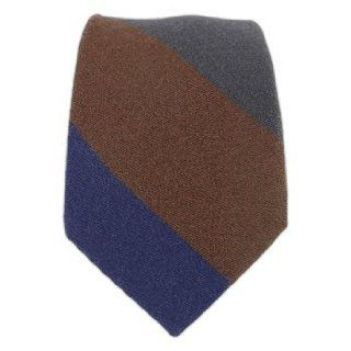 Brown, Navy and Bullet Gray Big Wool Striped 2 1/2" Skinny Tie at  Mens Clothing store
