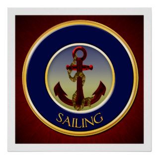 Ship's Anchor Sailing Emblem Print