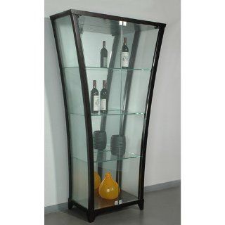 Chintaly Imports Flair Frosted Side Curio Cabinet with Mirror Back   FLAIR CUR  