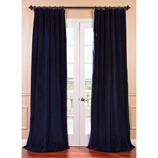 Signature Federal Blue Velvet 84 inch Blackout Curtain Panel EFF Curtains