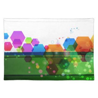 Cool Colorful Hexagon Circle Abstract Geometric Placemat