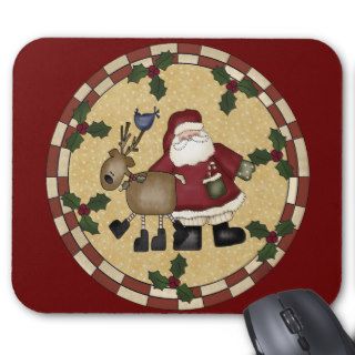 Santa Clause and Reindeer Christmas Mousepad