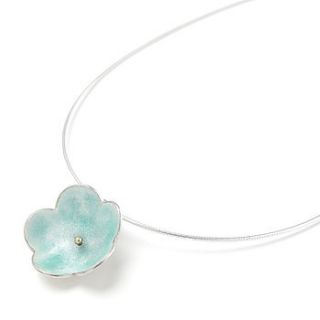 silver enamel single daisy pendant by shona carnegie designs