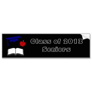 Class of 2013 Graduation Cap Book Apple Bumper Sticker