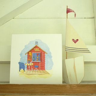 love the moment beach hut card by sandie blue