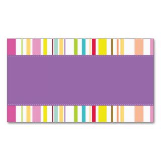 Colorful Stripes, Lavender Business Card