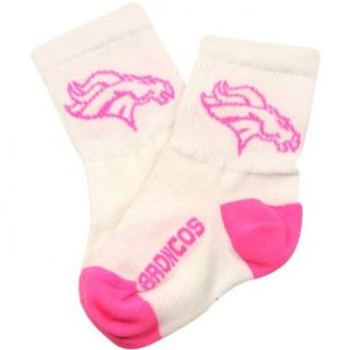 NFL Denver Broncos Infant Girls Logo Crew Socks   White / Pink Clothing